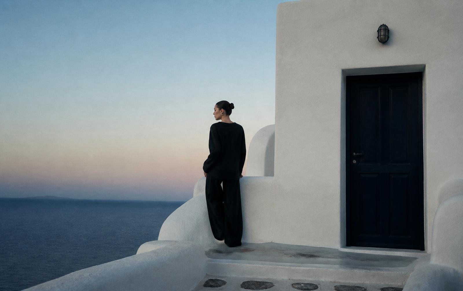 European summer coastline at dusk